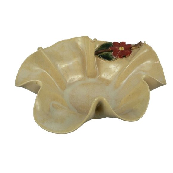 Pottery Bowl Patterson Fluted Abstract Petal  Leaf Artist Signed 1993 - Picture 2 of 11